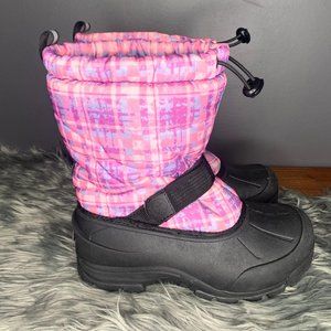 Northside pink plaid snow boots thermolite size 5